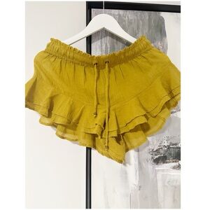 ANTHROPOLOGIE GROMMET FLOUNCE SHORTS